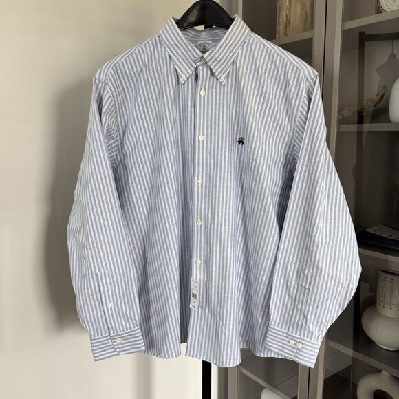 Brooks Brothers Striped Original Polo Button Down Non Iron Stretch Shirt XXL NEW - Picture 1 of 6